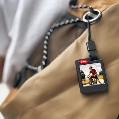 Phototag: Customizable E-Ink Tracker for Keys, Wallets & Luggage - Apple Find My Compatible, Displays Photos & Emojis, 10-Month Battery Life, IP65 Waterproof, Replaceable Battery