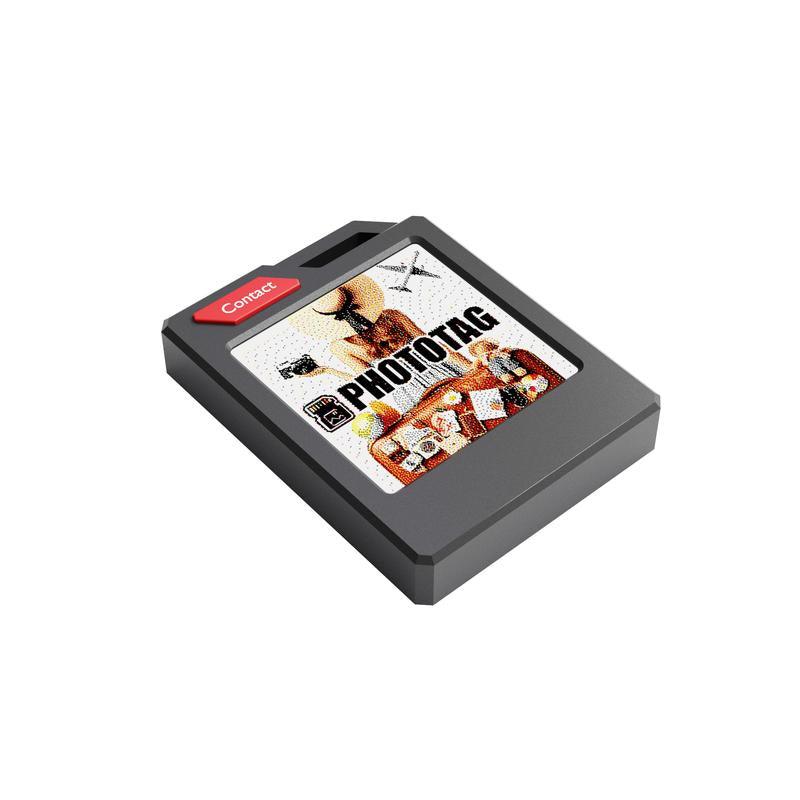 Phototag: Customizable E-Ink Tracker for Keys, Wallets & Luggage - Apple Find My Compatible, Displays Photos & Emojis, 10-Month Battery Life, IP65 Waterproof, Replaceable Battery